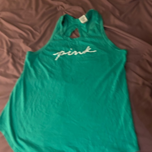Pink green tank top - Picture 2 of 2
